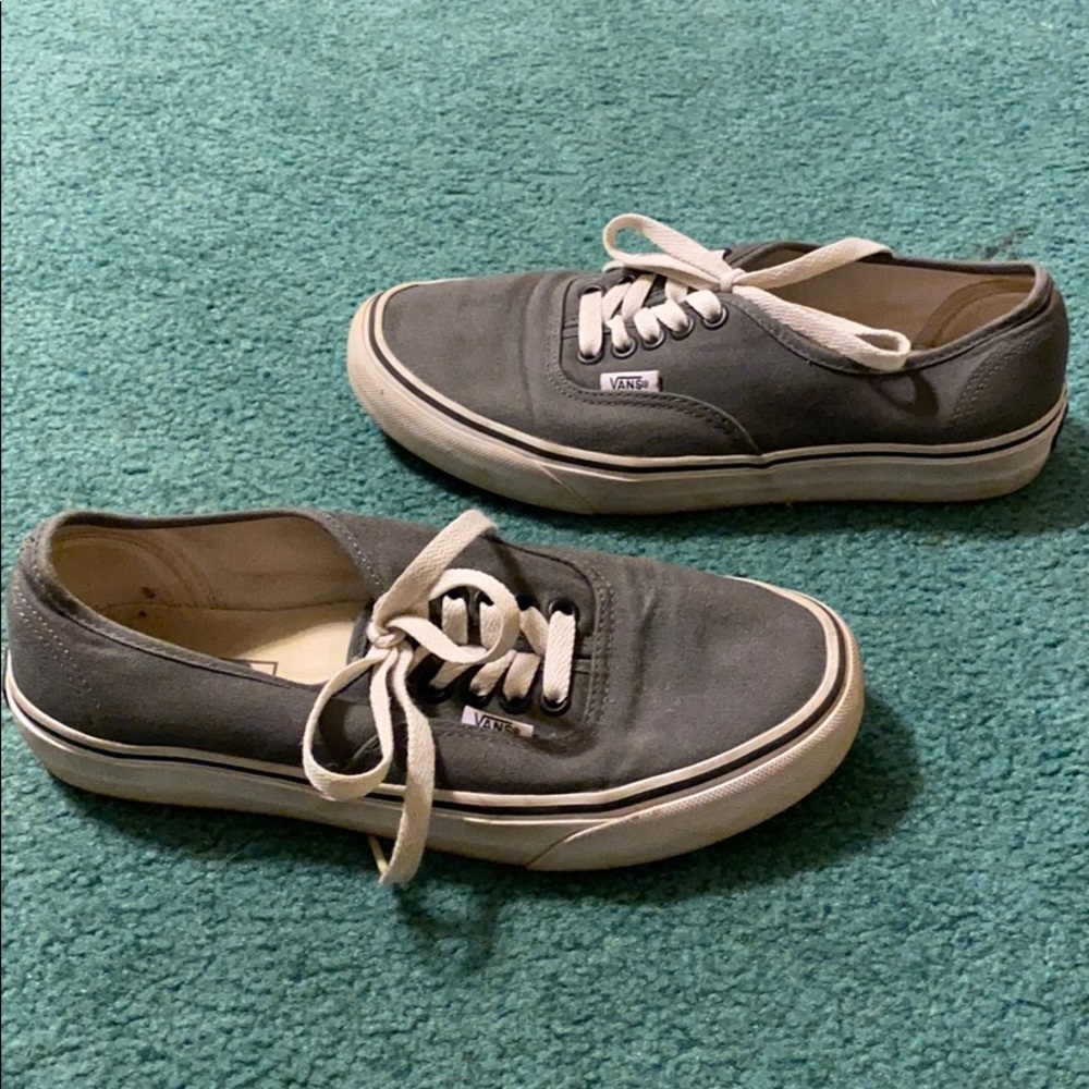 Men’s Gray Lace-up Vans Sneakers  - Size 6.5